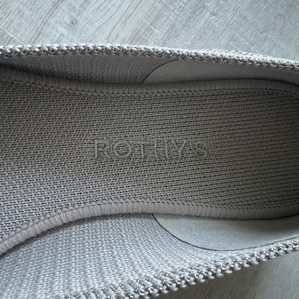 Silver Metallic Rothy’s - Round Toe - “The Flat” - Picture 4 of 6